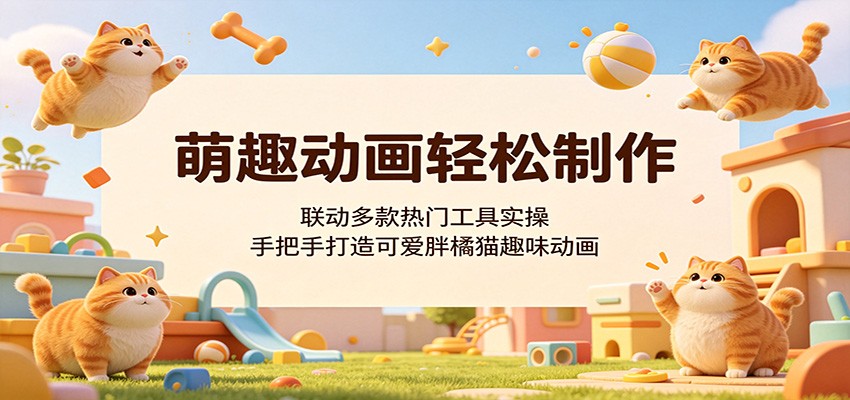 萌趣动画轻松制作，联动多款热门工具实操，手把手打造可爱胖橘猫趣味动画 - 星辰网创 - 网创副业项目资源站-星辰网创 - 网创副业项目资源站