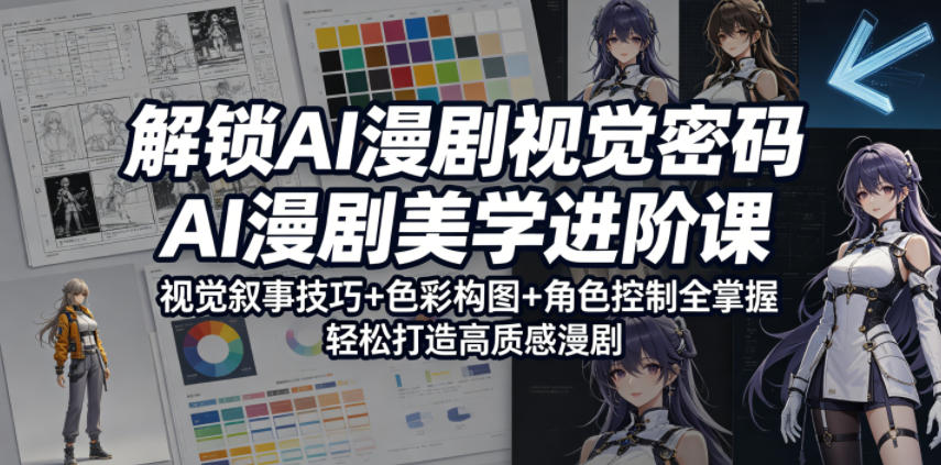 解锁AI漫剧视觉密码,AI漫剧美学进阶课,视觉叙事技巧+色彩构图+角色控制全掌握,轻松打造高质感漫剧-星辰网创 - 网创副业项目资源站