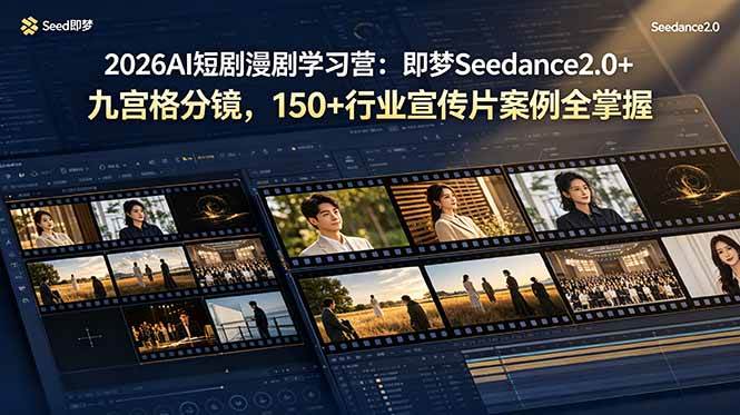 (19055期)2026AI短剧漫剧学习营:即梦Seedance2.0+九宫格分镜,150+行业宣传片案例全掌握-星辰网创 - 网创副业项目资源站
