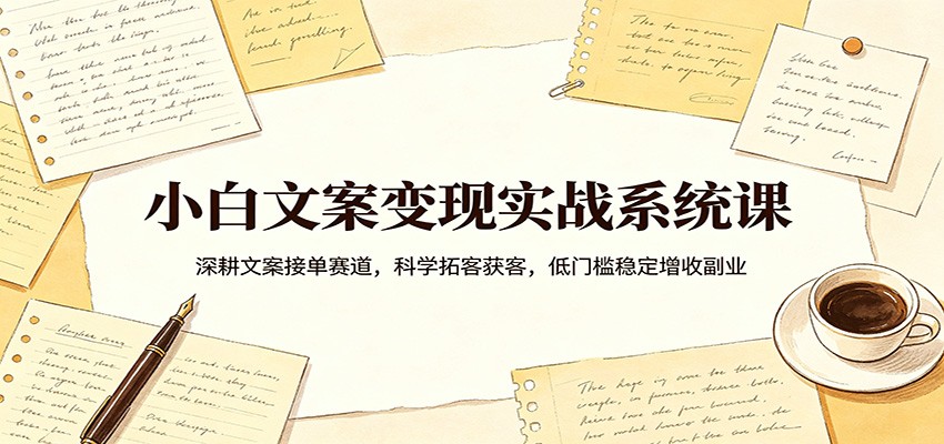 小白文案变现实战系统课：深耕文案接单赛道，科学拓客获客，低门槛稳定增收副业 - 星辰网创 - 网创副业项目资源站-星辰网创 - 网创副业项目资源站
