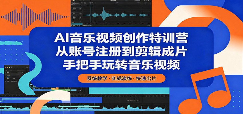 AI音乐视频创作特训营：从账号注册到剪辑成片，手把手玩转音乐视频 - 星辰网创 - 网创副业项目资源站-星辰网创 - 网创副业项目资源站