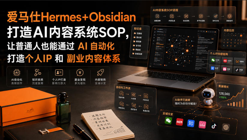 爱马仕Hermes+Obsidian打造AI内容系统SOP,让普通人也能通过 AI 自动化打造个人IP 和 副业内容体系-星辰网创 - 网创副业项目资源站