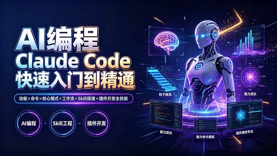 （19306期）AI编程 Claude Code快速入门到精通：功能×命令×核心模式×工作流×Skill搭建×插件开发全技能 - 星辰网创 - 网创副业项目资源站-星辰网创 - 网创副业项目资源站