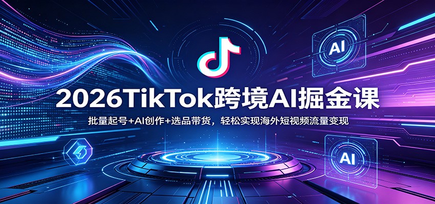 2026TikTok跨境AI掘金课:批量起号+AI创作+选品带货,轻松实现海外短视频流量变现-星辰网创 - 网创副业项目资源站