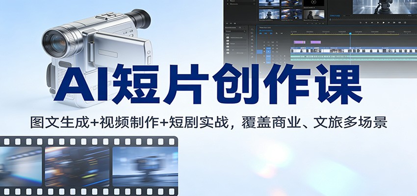 AI短片创作课：图文生成+ 视频制作+短剧实战，覆盖商业、 文旅多场景 - 星辰网创 - 网创副业项目资源站-星辰网创 - 网创副业项目资源站