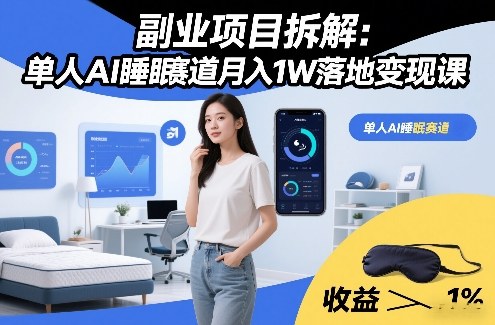 副业项目拆解：单人AI睡眠赛道月入1W落地变现课 - 星辰网创 - 网创副业项目资源站-星辰网创 - 网创副业项目资源站