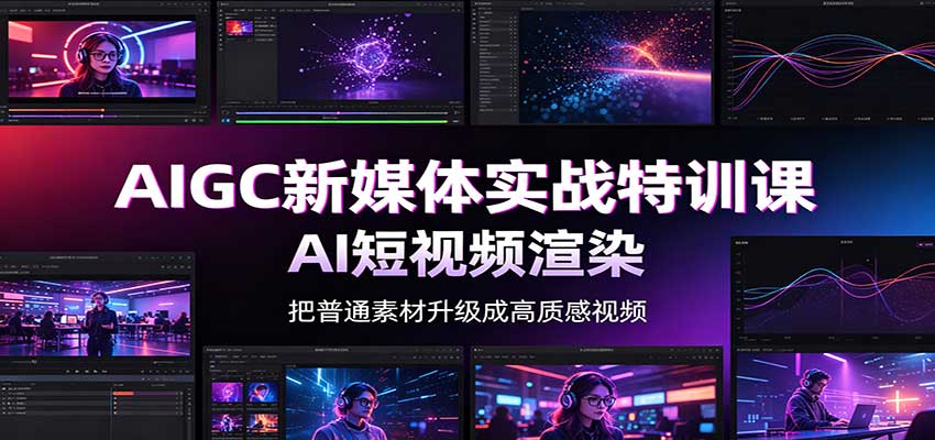 AIGC新媒体实战特训课:工具入门实操,AI短视频渲染,数字人商业视频制作-星辰网创 - 网创副业项目资源站