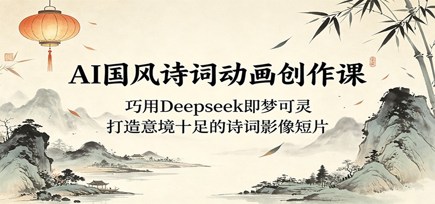 AI国风诗词动画创作课：巧用Deepseek即梦可灵，打造意境十足的诗词影像短片 - 星辰网创 - 网创副业项目资源站-星辰网创 - 网创副业项目资源站