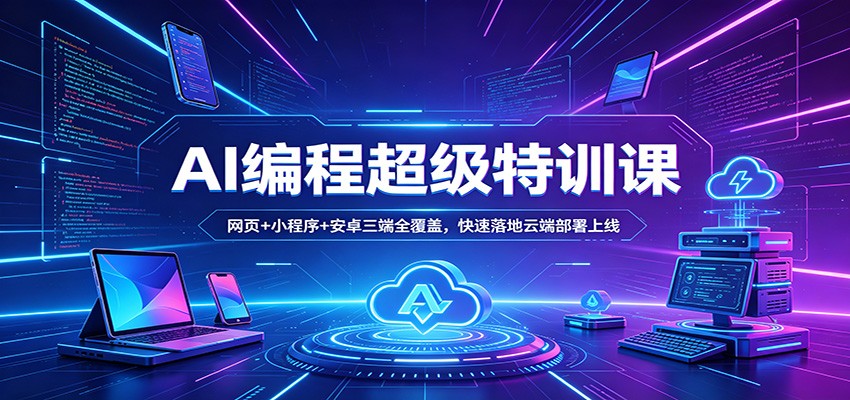 AI编程超级特训课:网页+小程序+安卓三端全覆盖,快速落地云端部署上线-星辰网创 - 网创副业项目资源站