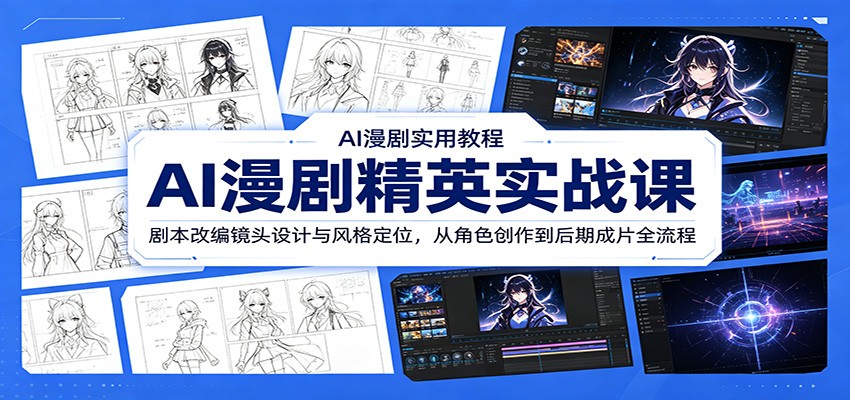 AI漫剧精英实战课：剧本改编镜头设计与风格定位，从角色创作到后期成片全流程 - 星辰网创 - 网创副业项目资源站-星辰网创 - 网创副业项目资源站