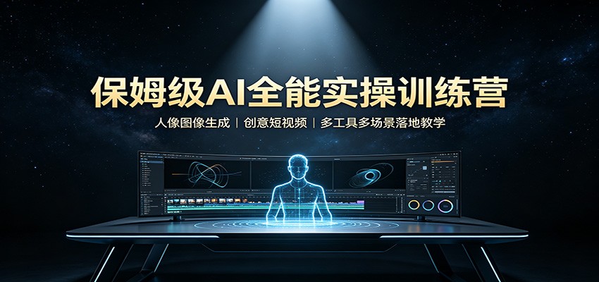 保姆级AI全能实操训练营:人像图像生成,创意短视频,多工具多场景落地教学-星辰网创 - 网创副业项目资源站