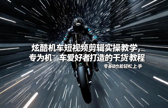 炫酷机车短视频剪辑实操教学,专为机车爱好者打造的干货教程,零基础也能轻松上手-星辰网创 - 网创副业项目资源站