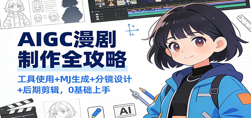 AIGC漫剧制作全攻略：工具使用+MJ生成+分镜设计+后期剪辑，0基础上手 - 星辰网创 - 网创副业项目资源站-星辰网创 - 网创副业项目资源站