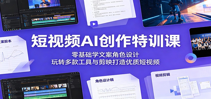 短视频AI创作特训课:零基础学文案角色设计,玩转多款工具与剪映打造优质短视频-星辰网创 - 网创副业项目资源站