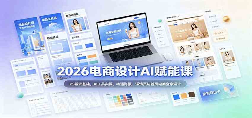 2026电商设计AI赋能课:PS设计基础,AI工具实操,精通海报、详情页与首页电商全案设计-星辰网创 - 网创副业项目资源站
