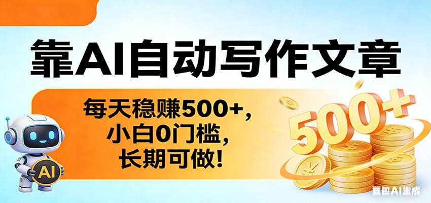靠AI自动写作文章，每天稳赚500+，小白0门槛，长期可做！ - 星辰网创 - 网创副业项目资源站-星辰网创 - 网创副业项目资源站