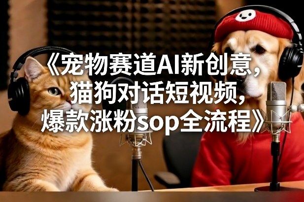 宠物赛道AI新创意,猫狗对话短视频,爆款涨粉sop全流程-星辰网创 - 网创副业项目资源站