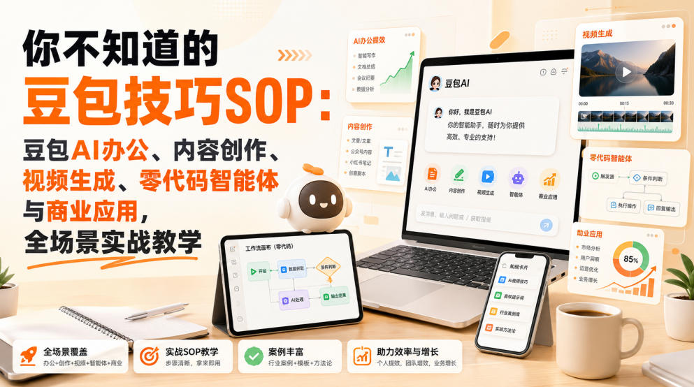 你不知道的豆包技巧SOP:豆包AI办公、内容创作、视频生成、零代码智能体与商业应用,全场景实战教学-星辰网创 - 网创副业项目资源站
