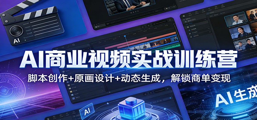 AI商业视频实战训练营：脚本创作+原画设计+动态生成，解锁商单变现 - 星辰网创 - 网创副业项目资源站-星辰网创 - 网创副业项目资源站