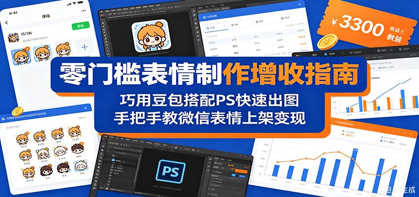 零门槛表情制作增收指南:巧用豆包搭配 PS 快速出图,手把手教微信表情上架变现-星辰网创 - 网创副业项目资源站
