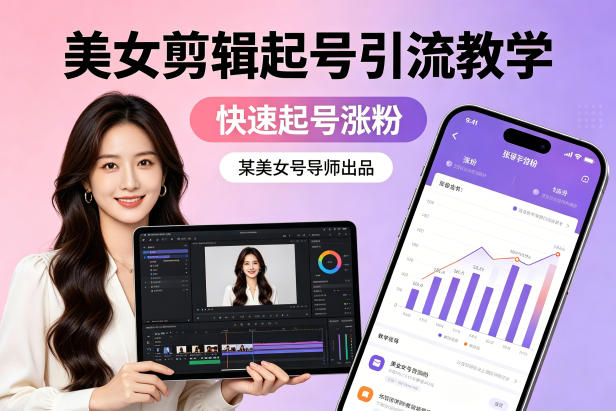 某美女号导师出品:美女剪辑起号引流教学,快速起号涨粉