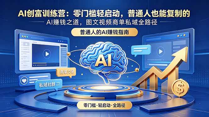 (18911期)AI创富训练营:零门槛轻启动,普通人也能复制的AI赚钱之道,图文视频商单私域全路径-星辰网创 - 网创副业项目资源站