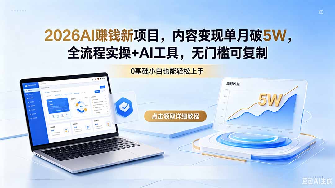 2026AI赚钱新项目,内容变现单月破5W,全流程实操+AI工具,无门槛可复制-星辰网创 - 网创副业项目资源站