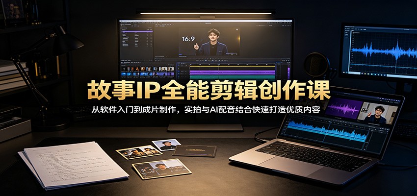 故事IP全能剪辑创作课：从软件入门到成片制作，实拍与AI配音结合快速打造优质内容-星辰网创 - 网创副业项目资源站
