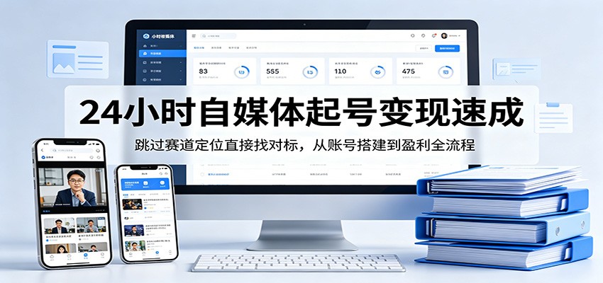 24小时自媒体起号变现速成，跳过赛道定位直接找对标，从账号搭建到盈利全流程 - 星辰网创 - 网创副业项目资源站-星辰网创 - 网创副业项目资源站