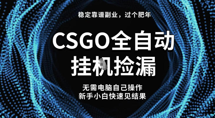 【稳定副业】全球最热门游戏CSGO全自动捡漏,最新玩法,新手小白日入5张+【揭秘】-星辰网创 - 网创副业项目资源站