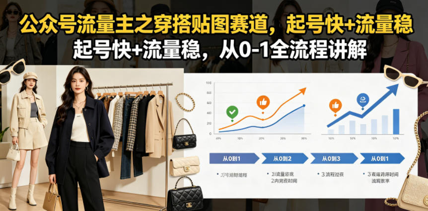 公众号流量主之穿搭贴图赛道，起号快+流量稳，从0-1全流程讲解 - 星辰网创 - 网创副业项目资源站-星辰网创 - 网创副业项目资源站