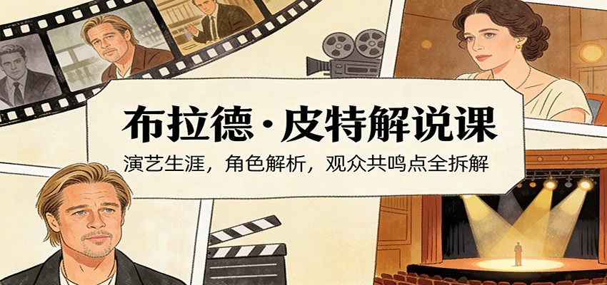 演员说-布拉德.皮特解说课：演艺生涯，角色解析，观众共鸣点全拆解 - 星辰网创 - 网创副业项目资源站-星辰网创 - 网创副业项目资源站