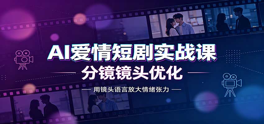 AI爱情短剧实战课:故事剧本创作,分镜镜头优化,智能体提示词-星辰网创 - 网创副业项目资源站