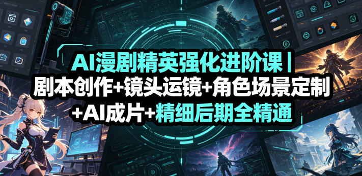 AI漫剧精英强化进阶课｜剧本创作+镜头运镜+角色场景定制+AI成片+精细后期全精通 - 星辰网创 - 网创副业项目资源站-星辰网创 - 网创副业项目资源站