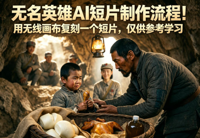 无名英雄AI短片制作流程!用无线画布复刻一个短片,仅供参考学习-星辰网创 - 网创副业项目资源站