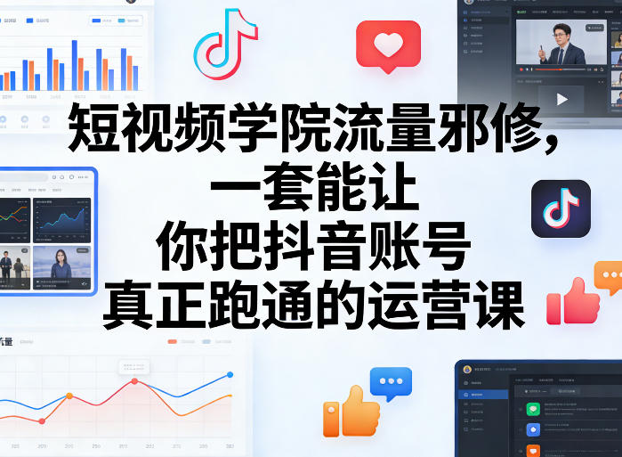 短视频学院流量邪修，一套能让你把抖音账号真正跑通的运营课 - 星辰网创 - 网创副业项目资源站-星辰网创 - 网创副业项目资源站