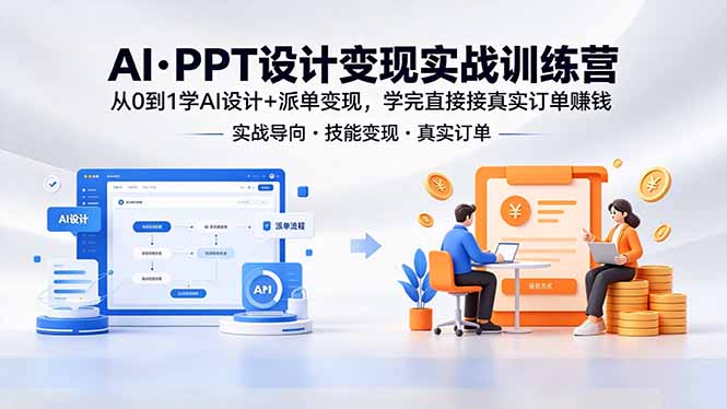 AI·PPT设计变现实战训练营，从0到1学AI设计+派单变现，学完直接接真实订单赚钱 - 星辰网创 - 网创副业项目资源站-星辰网创 - 网创副业项目资源站