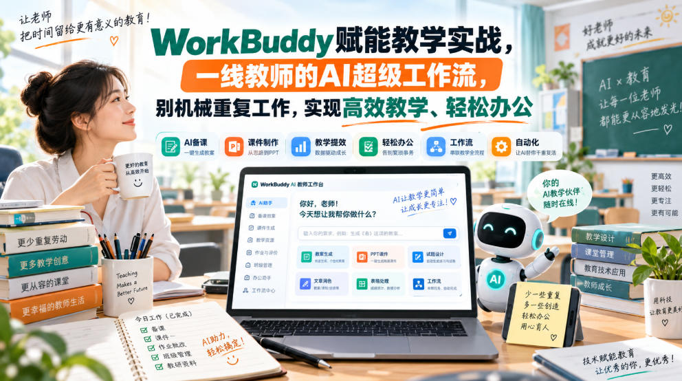 WorkBuddy赋能教学实战,一线教师的AI超级工作流,别机械重复工作,实现高效教学、轻松办公-星辰网创 - 网创副业项目资源站