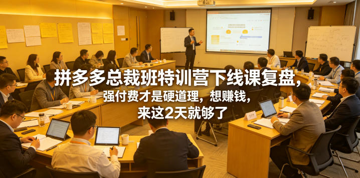 拼多多总裁班特训营下线课复盘,强付费才是硬道理,想賺钱,来这2天就够了-星辰网创 - 网创副业项目资源站