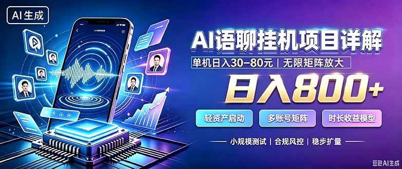 (20314期)AI语聊挂机,日入800+,适用个人副业,工作室矩阵操作-星辰网创 - 网创副业项目资源站