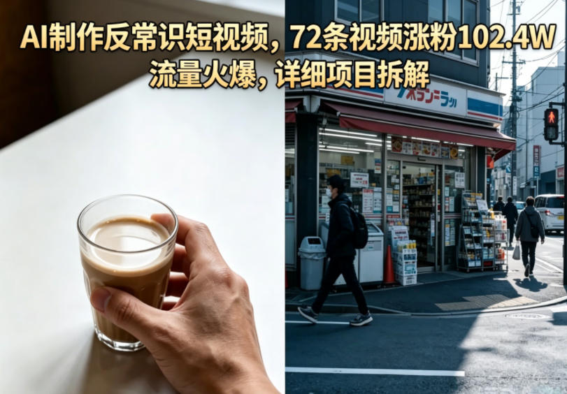 AI制作反常识短视频，72条视频涨粉102.4W，流量火爆，详细项目拆解 - 星辰网创 - 网创副业项目资源站-星辰网创 - 网创副业项目资源站