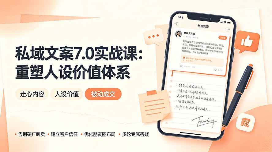 (19313期) 私域文案实战课7.0:重塑人设价值体系|-告别硬广推销×走心内容×自我价值塑造,实现被动成交-星辰网创 - 网创副业项目资源站
