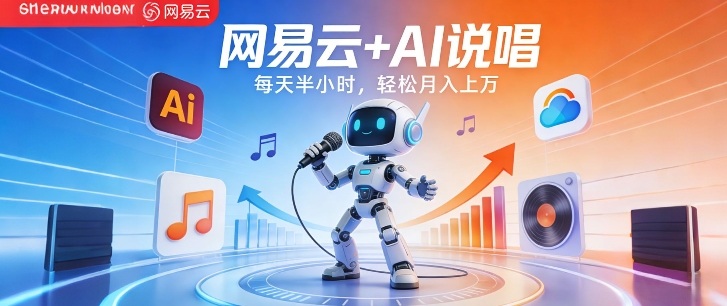 网易云+AI说唱,每天半小时,AI内容创作+流量变现,轻松月入1W-星辰网创 - 网创副业项目资源站