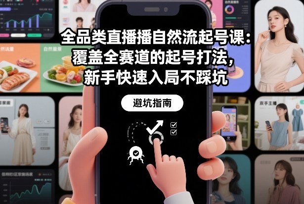 全品类直播自然流起号课:覆盖全赛道的起号打法,新手快速入局不踩坑-星辰网创 - 网创副业项目资源站