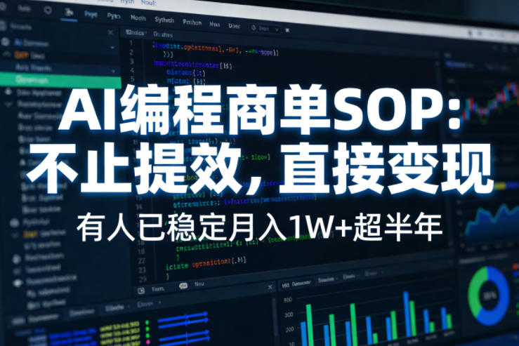 AI编程商单SOP,AI编程不能只给工作提效,还要直接变现,有人已经稳定月入1W+半年了
