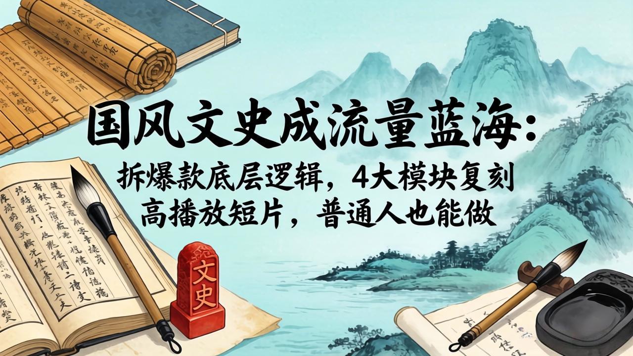 国风文史成流量蓝海：拆爆款底层逻辑，4大模块复刻高播放短片，普通人也能做-星辰网创 - 网创副业项目资源站