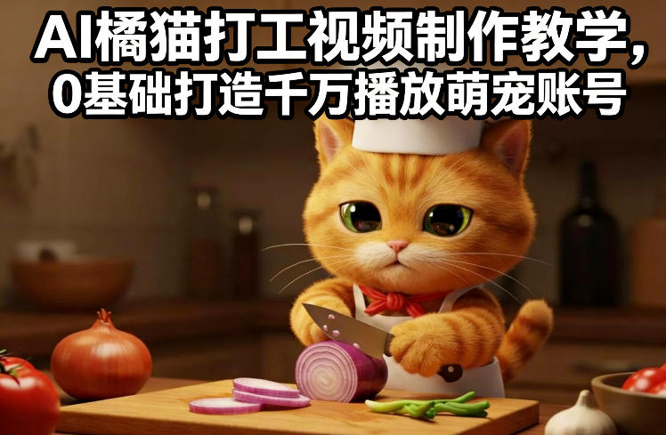 AI橘猫打工视频制作教学,流量狂飙,0基础打造千万播放萌宠账号-星辰网创 - 网创副业项目资源站
