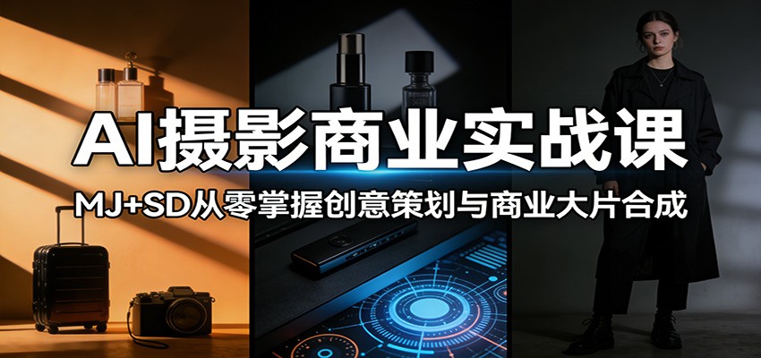 AI摄影商业实战课：MJ+SD从零掌握创意策划与商业大片合成 - 星辰网创 - 网创副业项目资源站-星辰网创 - 网创副业项目资源站