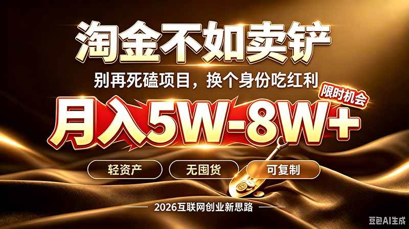 (20152期)别再傻乎乎埋头跑项目!互联网真正赚钱逻辑:做卖铲人,拒绝当韭菜,逆风翻盘月入5‑8W+-星辰网创 - 网创副业项目资源站