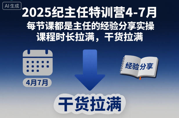 2025纪主任特训营4-7月,每节课都是主任的经验分享实操,课程时长拉满,干货拉满